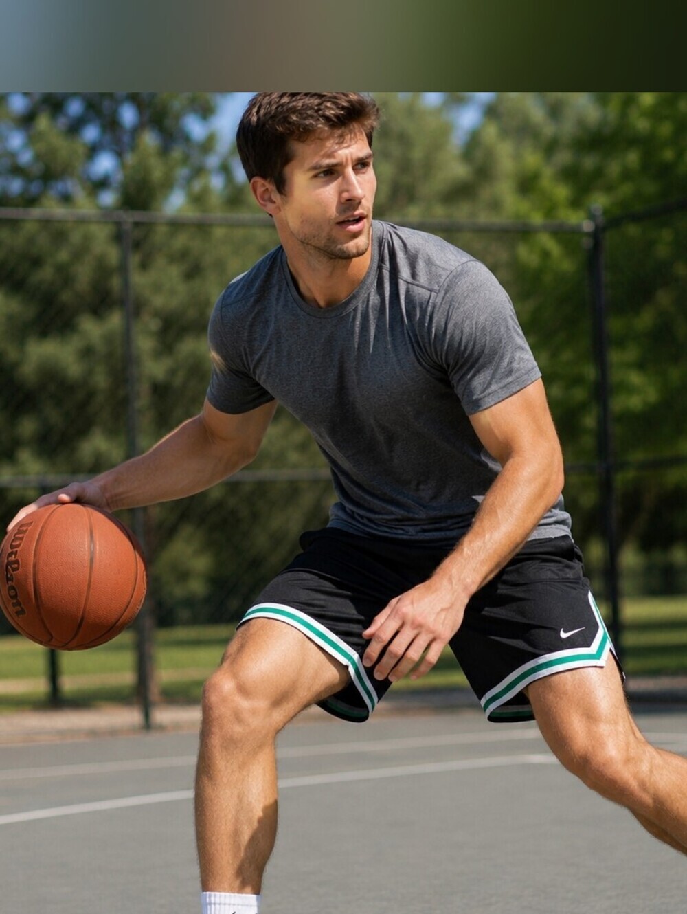 Nike Men's XXL Dri-FIT DNA Basketball Shorts Black Green White Mesh FZ0827-010